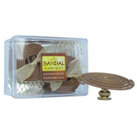 Sandalwood Incense 100% Coil Small  (Harvest) -1 box x 18 curl.