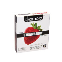 Презервативы японские супер прочные с ароматом клубники (Okamoto) - 2шт.