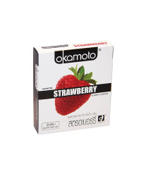 Condoms Japanese super strong with aroma of a strawberry (Okamoto) - 2 pcs.