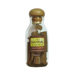 Sandalwood Incense Cone Standard 100% jars (Harvest) - 40g.