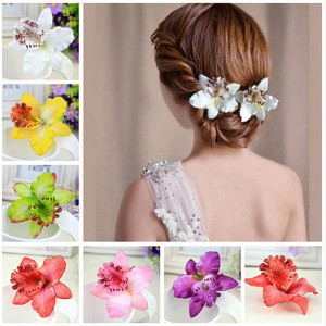 Orchid flower hair clip for women (7-8cm) - 1 pc.