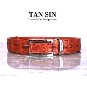 Ремень Женский из Крокодиловой кожи с костью красный (TAN SIN) - 1.5-дюймовый