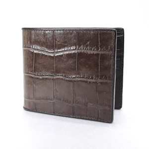 Мужской кошелек 100% натуральная кожа крокодила коричневый AD028 (Findig) - 1шт.