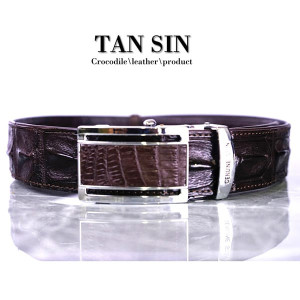 Ремень из Крокодиловой кожи одна кость коричневый мужской (TAN SIN) - 1.5-дюймовый