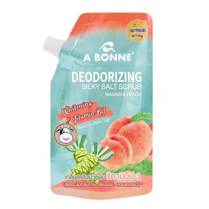 Дезодорирующий шелковистый соляной скраб Васаби и Персик (A bonne) 350гр.