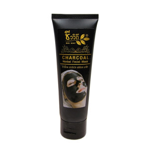 Bamboo Charcoal Facial Mask Natural Herbal Black Heads Pimples (Bio Way) - 100 g.