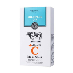 Milk Plus Q10 + Vitamin C Mask Sheet (SCENTIO) - 10pcs