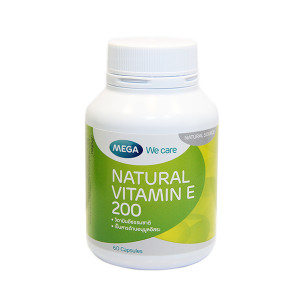 Natural vitamin E 200mg (MEGA) - 60 capsules.