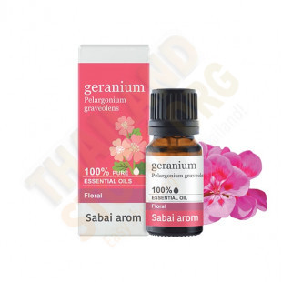 Geranium 100% Pure Essential Oil  (Sabai Arom) - 10ml.