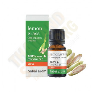 Lemongrass 100% Pure Essential Oil  (Sabai Arom) - 10ml.