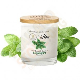 Peppermint  Aromatherapy Soy Wax Candle (H-hom) - 250g.