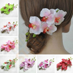 Orchid flower hair clip for women (20.5 * 10 cm / 8.08 "* 3.94) - 1 pc.