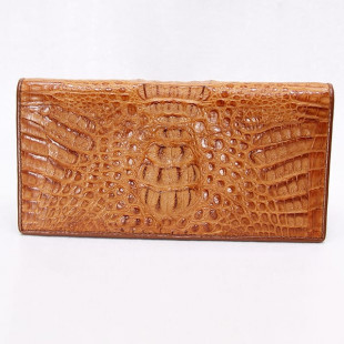Women's clutch made from 100% genuine crocodile leather tan (Findig) - 1 pc.