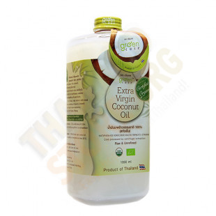 Natural first-pressed coconut oil with dispenser (Green Case) - 1000ml.