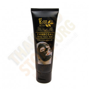 Bamboo Charcoal Facial Mask Natural Herbal Black Heads Pimples (Bio Way) - 100 g.