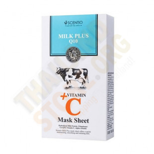 Milk Plus Q10 + Vitamin C Mask Sheet (SCENTIO) - 10pcs