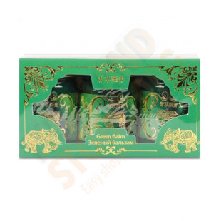 Зеленый тайский бальзам охлаждающий (Gold Elephan) - 50гр * 3шт.