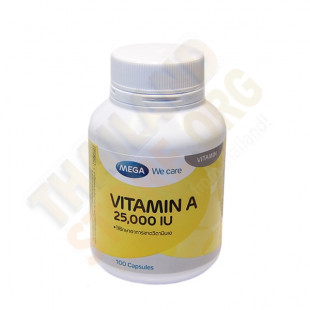 Натуральный витамин А 25,000 IU (MEGA) - 100 капсул.