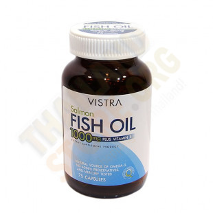 Рыбий жир из Лосося и витамин Е 1000мг (Vistra) - 75 капсул.