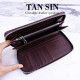 Wallet from 100% genuine crocodile leather long zipper business card holder (TAN SIN) - 1 pc.